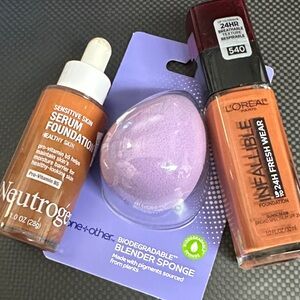 ❣️5|$25❣️Neutrogena Serum Foundation with Purple Sponge